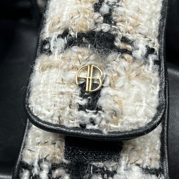 Anine Bing Sid Sandals Size 40 (US 9.5-10) Straps Beige Plaid Boucle Tweed Adj - Picture 5 of 15